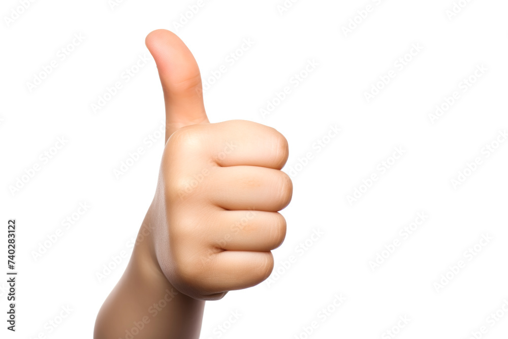 Thumbs up hand gesture isolated on white background Thumbs up hand gesture isolated on white background