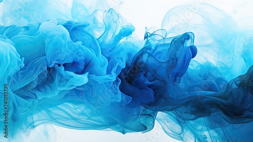 Captivating Blue Ink Swirls - Abstract Liquid Art of Acrylic Paint in Water