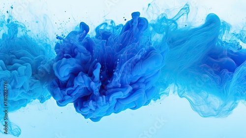 Dynamic Blue Ink Explosion: Abstract Powder Splash Captured in Motion
