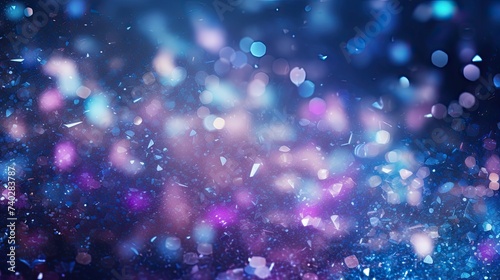 Dreamy Blurred Glittering Blue and Pink Background with Ethereal Lights