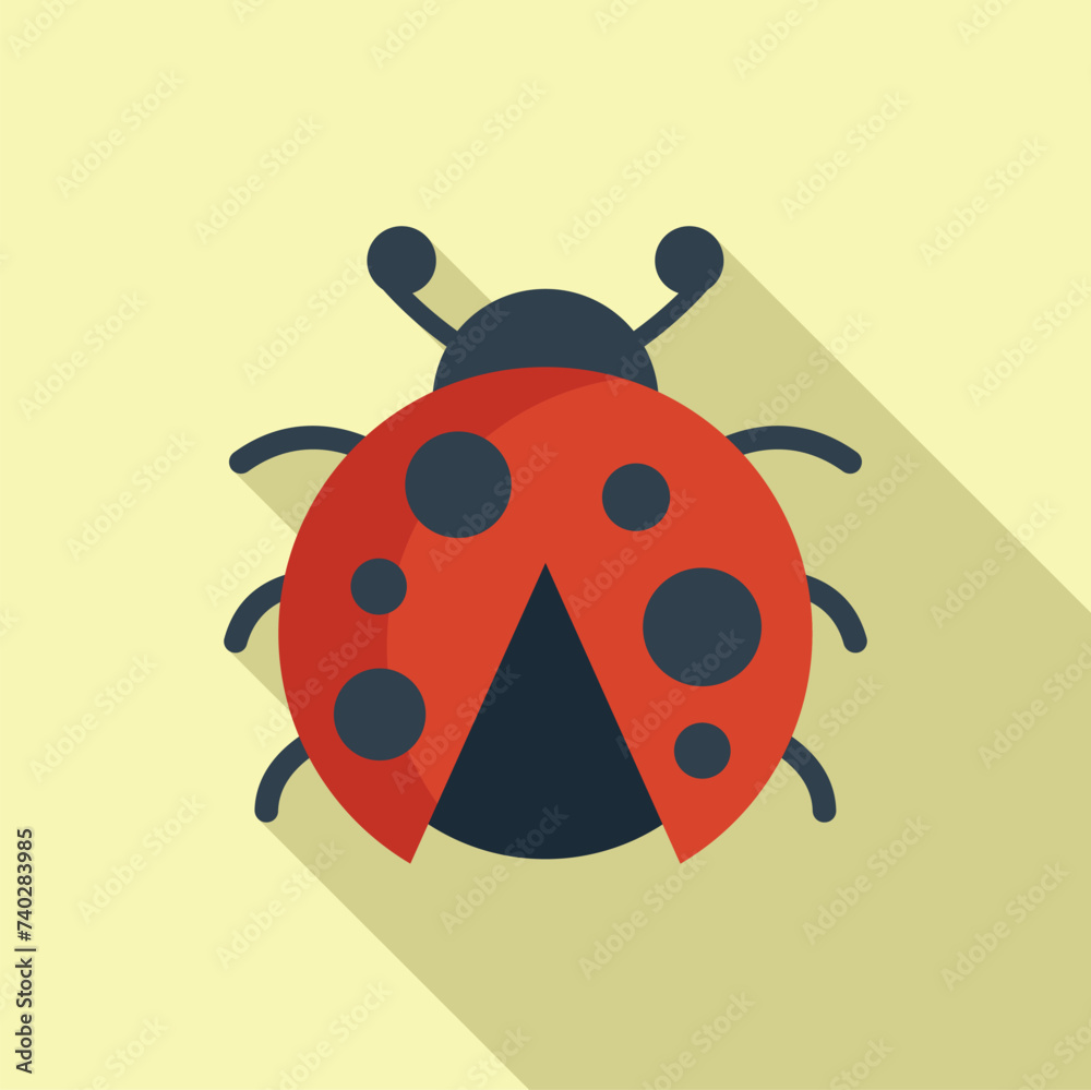 Fototapeta premium Bug sheet summer adorable icon flat vector. Art garden creature. Adorable insect