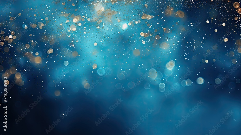 Elegant Blue Background with Shimmering Gold and White Circles for Luxury Designs Elegant Blue Background with Shimmering Gold and White Circles for Luxury Designs
