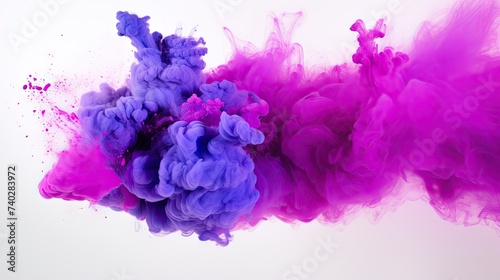 Vibrant Pink and Blue Ink Swirling Dynamically in Water with Energetic Motion