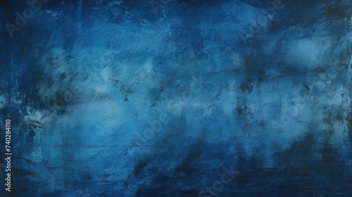 Ethereal Abstract Artwork of Deep Blue and Black Paint with Intriguing Texture