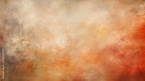 Vibrant Abstract Hand-Painted Canvas in Fiery Red and Orange Tones © StockKing