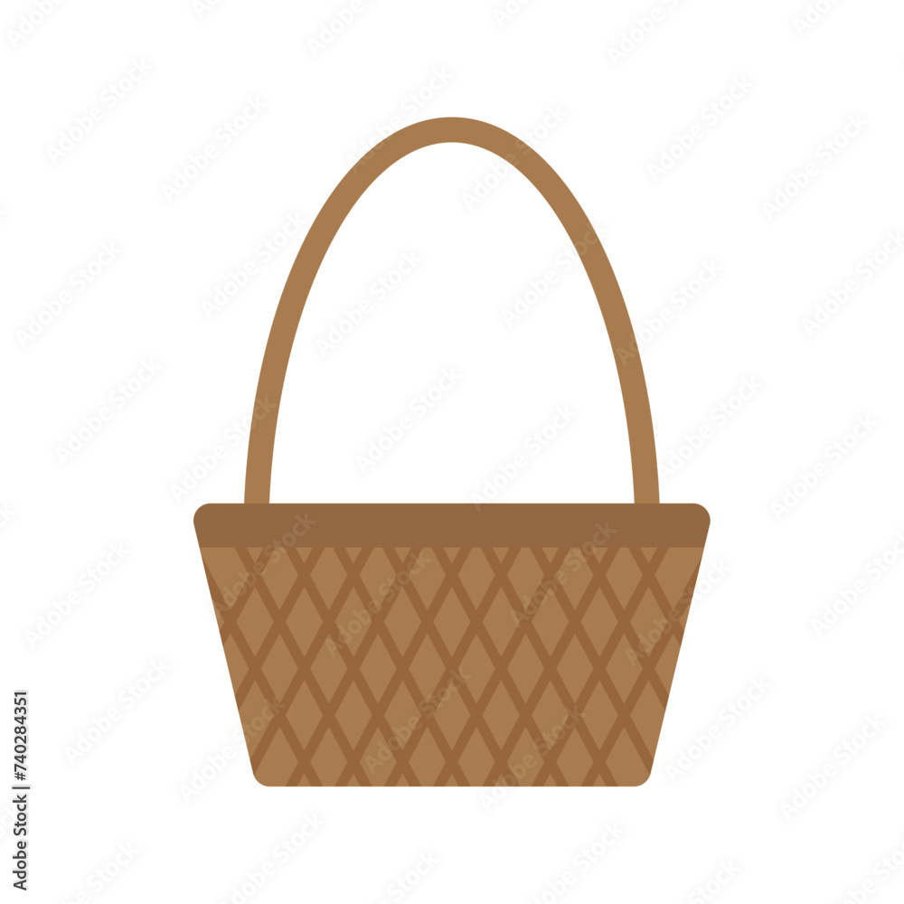 Isolated wooden basket Vector Isolated wooden basket Vector