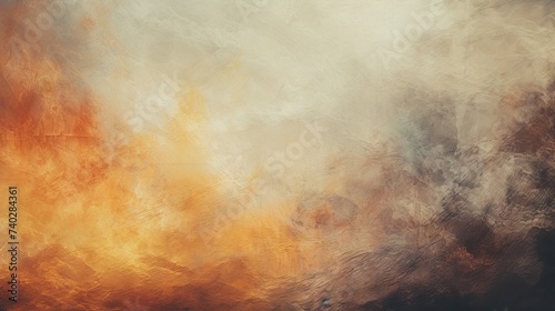 Vibrant Abstract Painting Capturing the Fiery Elegance of a Sunset in the Sky © StockKing