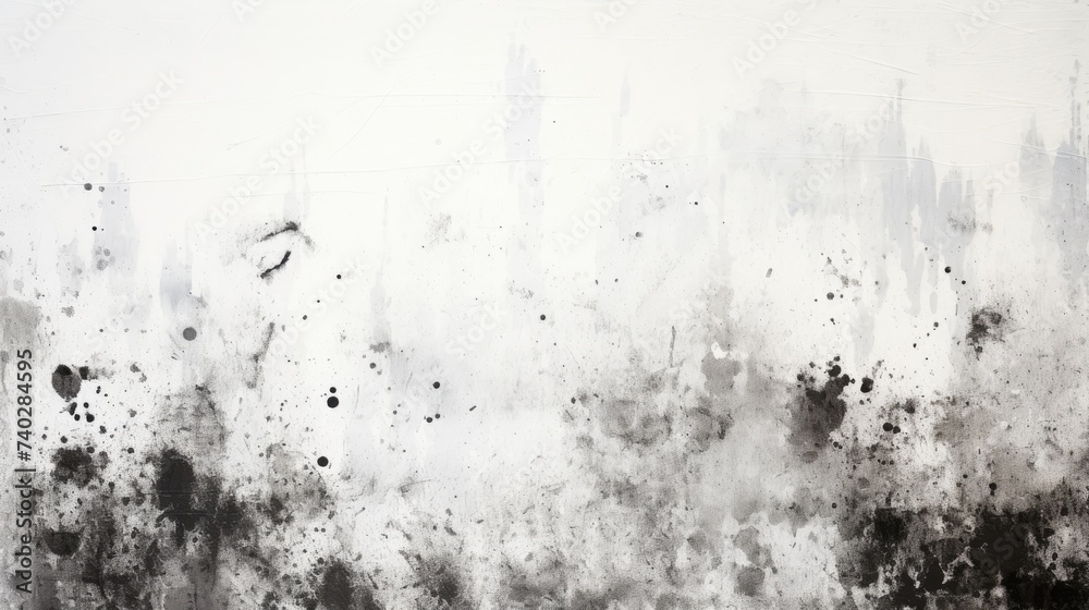 Dynamic Monochrome Artistic Expression: Abstract Black and White Paint Splatters on Textured Wall Dynamic Monochrome Artistic Expression: Abstract Black and White Paint Splatters on Textured Wall