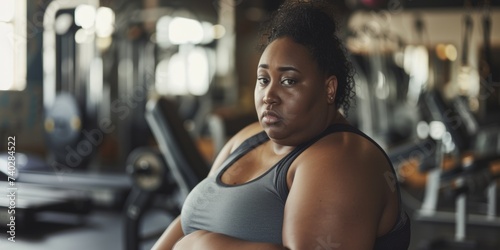 Body positive African American women in front of the gym
