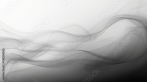 Dynamic Abstract Smoke Blot Wave in Black and White Gradient for Creative Design Projects