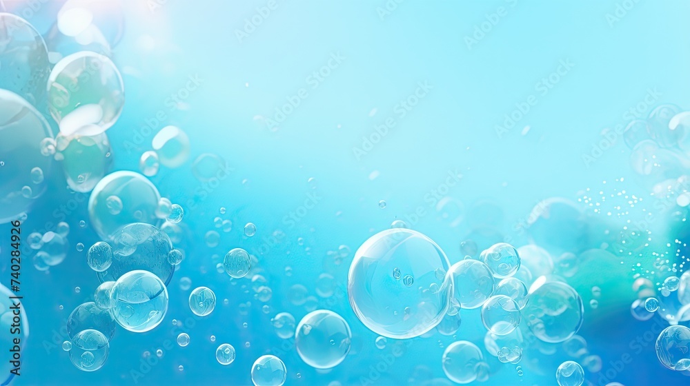 Vibrant Aqua Bubbles Floating in a Serene Underwater Environment, Ideal for Unique Wallpapers