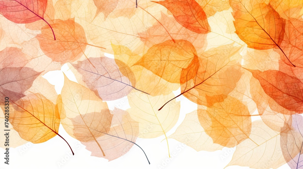Vibrant Autumn Leaves Overlay on Transparent Background - Seasonal Fall Foliage Texture