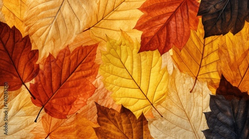 Vibrant Autumn Leaves Floating in the Air with Transparent Background Overlay
