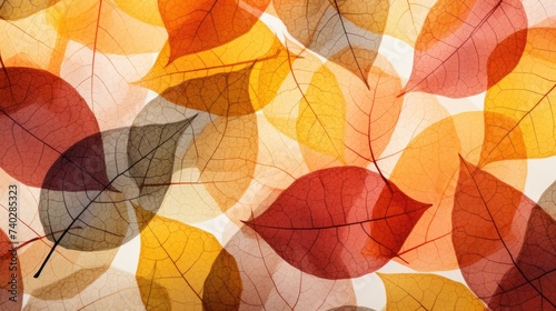 Vibrant Foliage Palette: Multicolored Autumn Leaves on Transparent Background