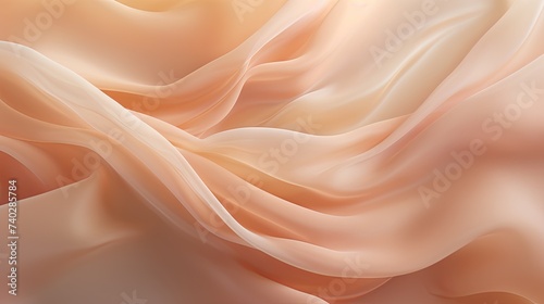 Elegant Close-up of Delicate Beige Organza Fabric Texture for Creative Design Projects