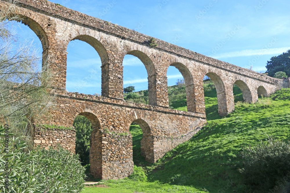 Roman aqueduct in Almuñécar, Spain	