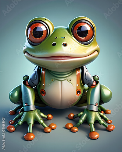 Happy Cartoon Frog Robot 