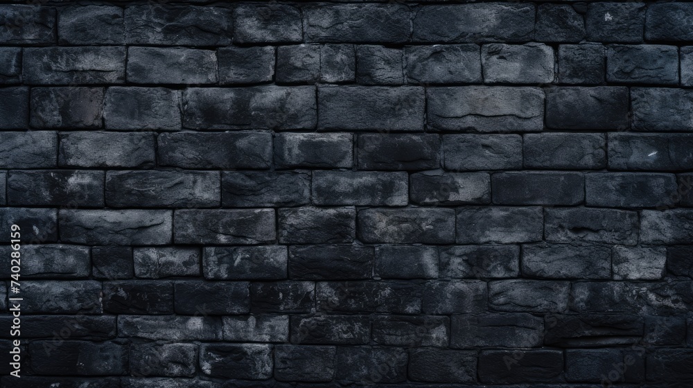 Eerie and Mysterious Black Stone Wall Hiding Secrets in the Shadows