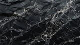 Elegant Monochrome Black Marble Background with Intricate White Vein Pattern