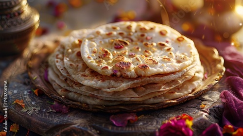 Puran poli, an Indian flatbread. Food blog, cultural article. Festival Gudi, Ugadi.