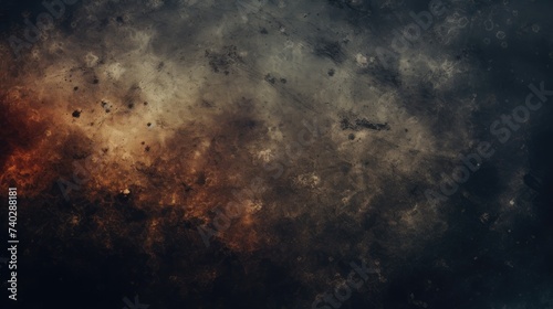 Celestial Night Sky with Scattered Tiny Stars on Dark Orange Background