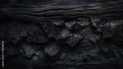 Eerie Charred Wood Background in Sinister Cavern with Mysterious Cave Entrance