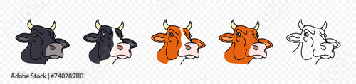 Cow and dairy cow, animal and pet, graphic design. Livestock, cattle breeding, food and drink, dairy and milk, vector design and illustration