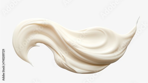 Smooth and Fluid Cream Smeared on a Clean White Background for Cosmetics or Skincare Concept