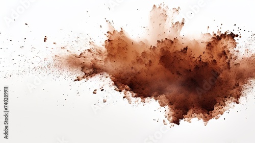 A Brown Explosion of Powder  Abstract Particle Burst in Neutral Shades