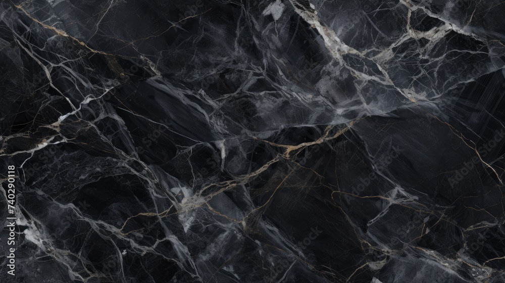 Luxurious Black Marble Texture with Elegant Gold Veins for Sophisticated Design Projects