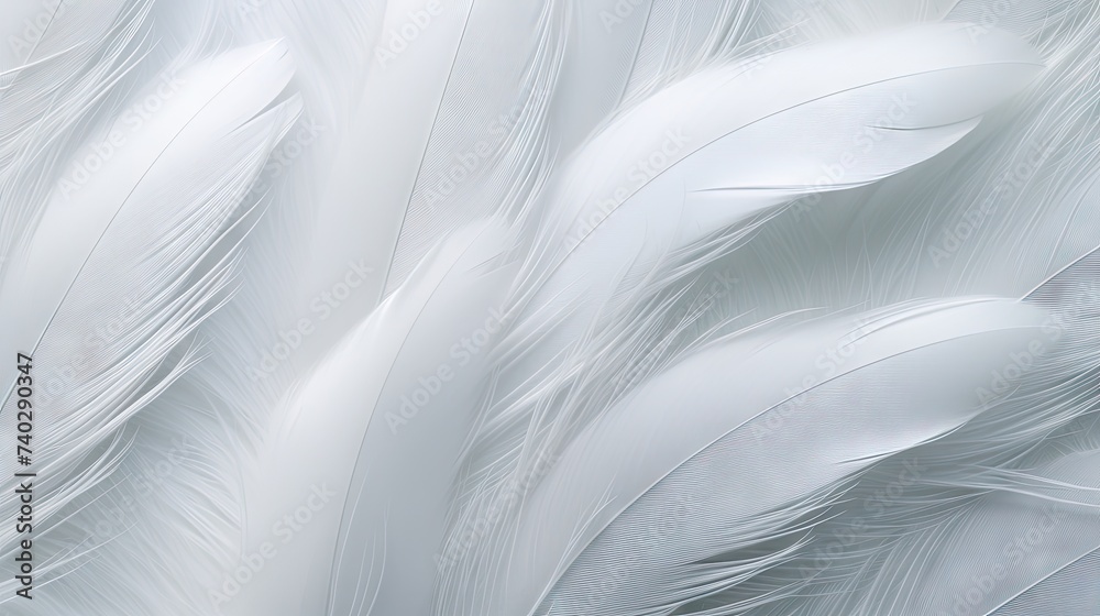 Ethereal Close-Up of a Delicate White Feather with Soft Texture and Copy Space Ethereal Close-Up of a Delicate White Feather with Soft Texture and Copy Space