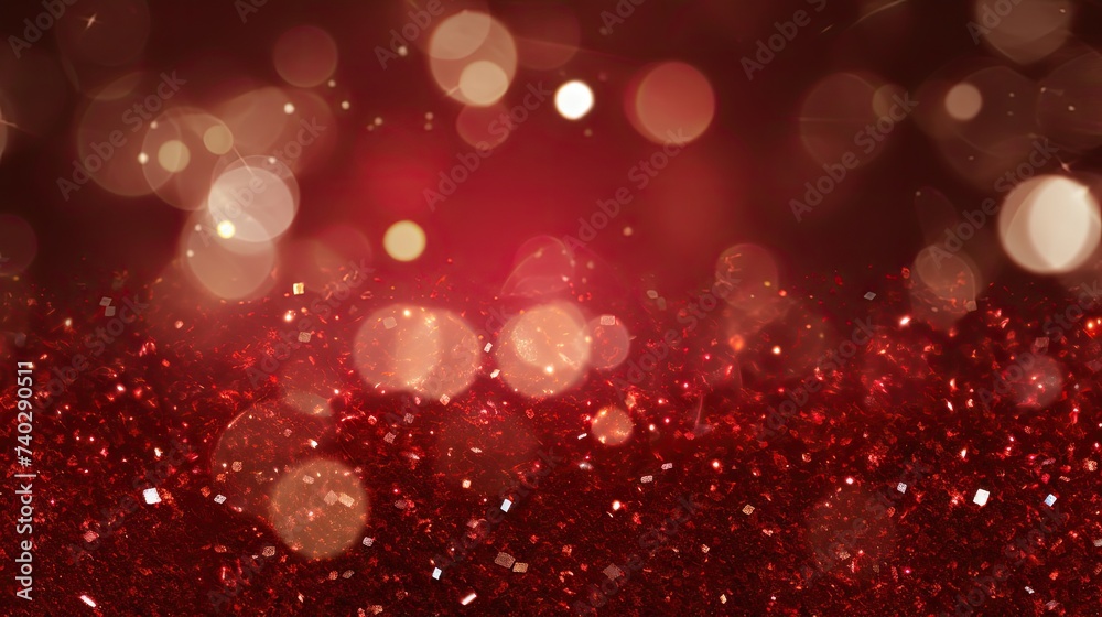 Vibrant Red Glitter Background with Festive Sparkle and Glamorous Christmas Vibes