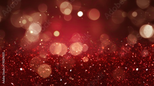 Vibrant Red Glitter Background with Festive Sparkle and Glamorous Christmas Vibes