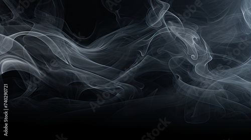 Ethereal Smoke Movements and Abstract Forms on Dark Background