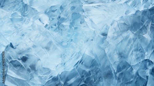 Crystal Clear Ice Texture Background with Frozen Abstract Patterns