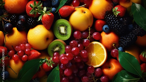 Vibrant Assortment of Fresh Fruits in a Colorful Display of Nature s Bounty