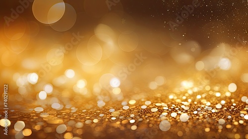 Mesmerizing Abstract Pattern of Shimmering Gold Glitter Dots for Elegant Background Design photo