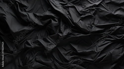 Abstract Darkness: A Unique Black Crumpled Paper Texture Background for Creative Designs