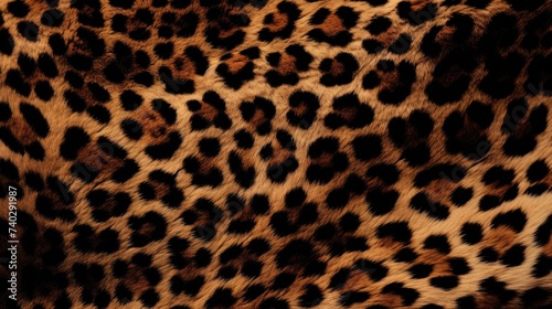 Safari Chic  Detailed Close-Up of Elegant Leopard Print Pattern in Brown and Black