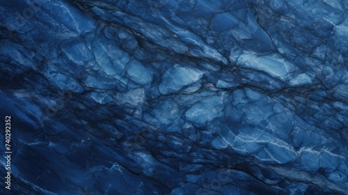 Elegant Blue Marble with Striking Black and White Patterns for Modern Background Design