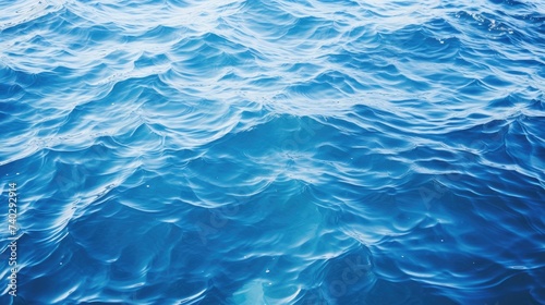 Serene Ocean Ripples: Tranquil Blue Water Surface with Elegant Waves in a Peaceful Seascape