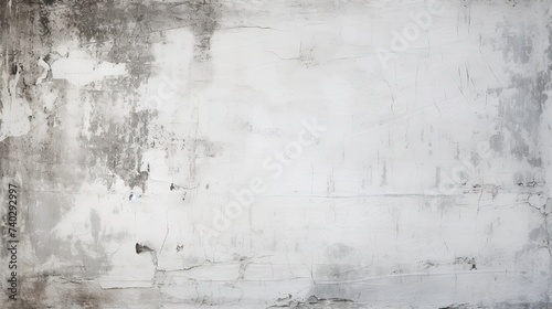 Monochrome Artistic Expression: Black and White Painting Adorning a Textured White Wall © StockKing