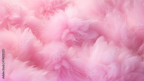 Pastel Pink Feathers Background - Soft Fluffy Cotton Candy Abstract Texture