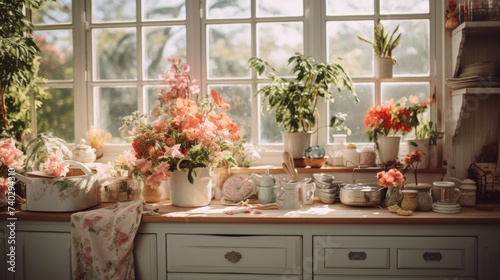 Abundant Greenery: A Kitchen Bursting With Potted Plants