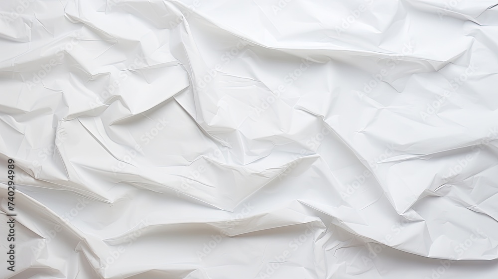 Obraz premium Texture of Crumpled White Paper Sheet with Elegant Minimalist Design