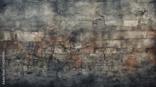 Textures of an Ancient Grey Concrete Wall as an Abstract Background