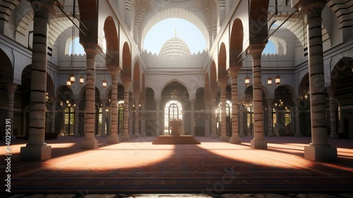 3D rendering of the Grand Mosque in Abu Dhabi, United Arab Emirates