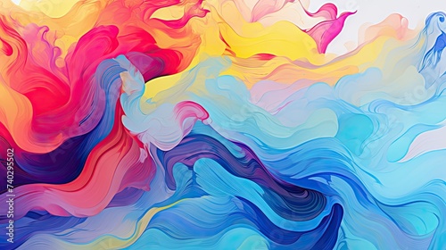 Dynamic Burst of Color on Abstract Paint Background - Artistic Creativity in Motion