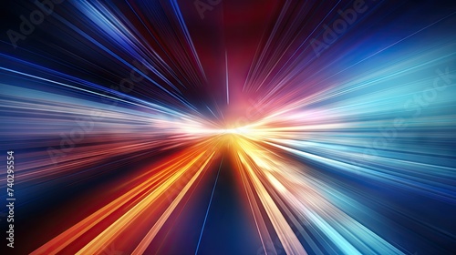 Vibrant Abstract Background with Dynamic Light Streaks in Blue and Red Tones