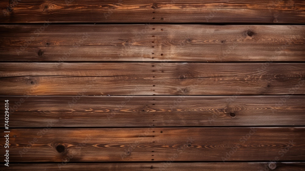 Fototapeta premium Rustic Brown Wooden Wall Texture Background with Natural Wood Planks